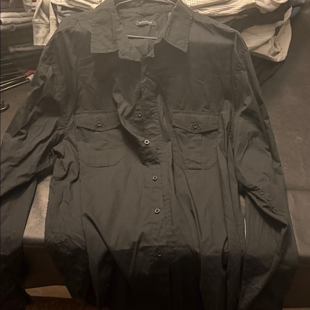 Structure Men's Black Button Down Shirt